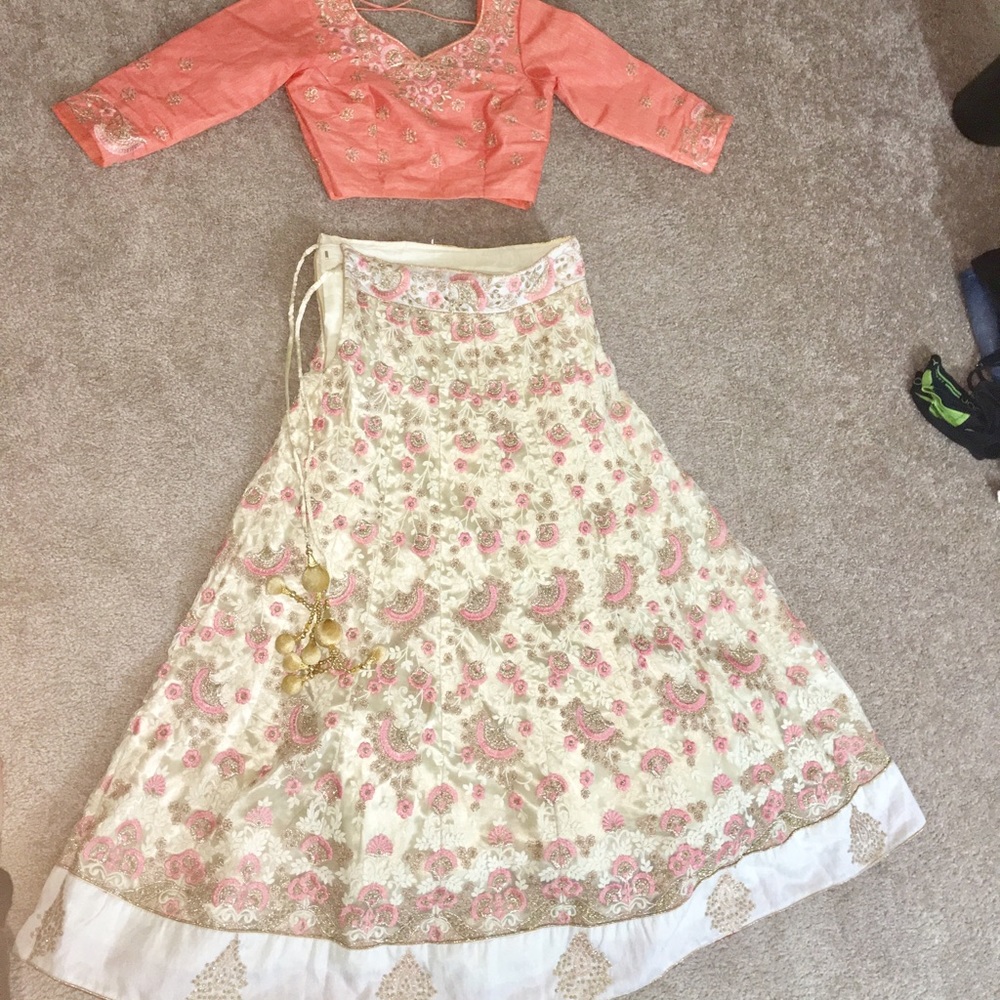 Pink floral lehenga